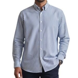 Gold Label Roundtree & Yorke Men's XL Striped Wrinkle-Free Button-Up Shirt